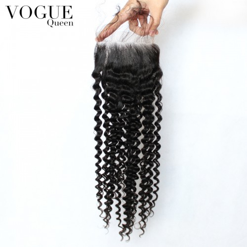 4x4 Brazilian Hair Kinky Curly Lace Frontal With Baby Hair,Natural Color